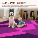 Ultra Soft Area Rug, Non Slip, Stain Resistant, Washable Area Rugs for Living Room, Bedroom, Lively Abstract Color Fusion(Purple)