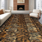 Ultra Soft Area Rug, Non Slip, Stain Resistant, Washable Area Rugs for Living Room, Bedroom, Vibrant Leopard-Inspired Texture(Brown)