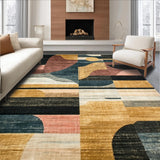 Ultra Soft Area Rug, Non Slip, Stain Resistant, Washable Area Rugs for Living Room, Bedroom, Geometric Surfboard Rug Bold Design(Gold)