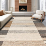 Ultra Soft Area Rug, Non Slip, Stain Resistant, Washable Area Rugs for Living Room, Bedroom, Chic Layered Design with Fringe(Beige)