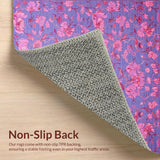 Ultra Soft Area Rug, Non Slip, Stain Resistant, Washable Area Rugs for Living Room, Bedroom, Chic Modern Flower Motif(Purple)