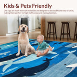 Ultra Soft Area Rug, Non Slip, Stain Resistant, Washable Area Rugs for Living Room, Bedroom, Contemporary Soft-Textured Bath Accessory(Blue)