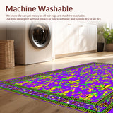 Ultra Soft Area Rug, Non Slip, Stain Resistant, Washable Area Rugs for Living Room, Bedroom, Lively Traditional Carnival Aesthetic(Purple)