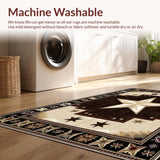 Ultra Soft Area Rug, Non Slip, Stain Resistant, Washable Area Rugs for Living Room, Bedroom, Rustic Texas Star Aesthetic(Beige)