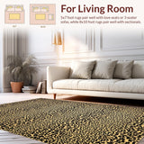 Ultra Soft Area Rug, Non Slip, Stain Resistant, Washable Area Rugs for Living Room, Bedroom, Rustic Neutral Textured Pattern(Beige)