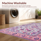 Ultra Soft Area Rug, Non Slip, Stain Resistant, Washable Area Rugs for Living Room, Bedroom, Chic Vintage Botanical Elegance(Ivory)