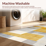 Ultra Soft Area Rug, Non Slip, Stain Resistant, Washable Area Rugs for Living Room, Bedroom, Sophisticated Muted Color Harmony(Gold)