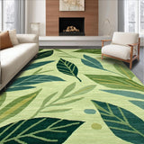 Ultra Soft Area Rug, Non Slip, Stain Resistant, Washable Area Rugs for Living Room, Bedroom, Charming Groovy Green Floral Aesthetic(Green)