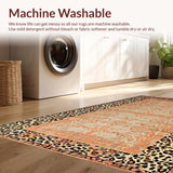 Ultra Soft Area Rug, Non Slip, Stain Resistant, Washable Area Rugs for Living Room, Bedroom, Stylish Earthy Leopard Aesthetic(Beige)