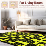 Ultra Soft Area Rug, Non Slip, Stain Resistant, Washable Area Rugs for Living Room, Bedroom, Stylish Quirky Bathroom Accent(Yellow)