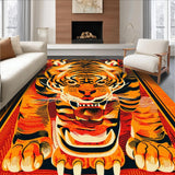 Ultra Soft Area Rug, Non Slip, Stain Resistant, Washable Area Rugs for Living Room, Bedroom, Exotic Orange Tibetan Tiger Meditation Rug(Orange)