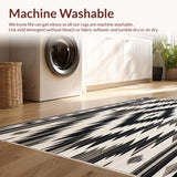 Ultra Soft Area Rug, Non Slip, Stain Resistant, Washable Area Rugs for Living Room, Bedroom, Geometric Southwestern Round Area Featuring Bold Tribal(Gray)