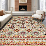 Ultra Soft Area Rug, Non Slip, Stain Resistant, Washable Area Rugs for Living Room, Bedroom, Contemporary Earthy Patterned Aesthetic(Beige)