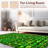 Contemporary Bright Green Geometry(Green)