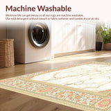 Ultra Soft Area Rug, Non Slip, Stain Resistant, Washable Area Rugs for Living Room, Bedroom, Marble Inspired Bathroom Area Beige(White)