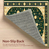 Ultra Soft Area Rug, Non Slip, Stain Resistant, Washable Area Rugs for Living Room, Bedroom, Rattan Round Placemat Rustic Hand Woven Area(Green)