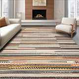 Ultra Soft Area Rug, Non Slip, Stain Resistant, Washable Area Rugs for Living Room, Bedroom, Vibrant Chindi Striped Aesthetic(Orange)