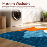 Ultra Soft Area Rug, Non Slip, Stain Resistant, Washable Area Rugs for Living Room, Bedroom, Radiant Fluid Color Harmony(Orange)
