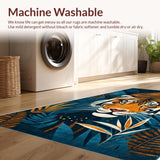 Ultra Soft Area Rug, Non Slip, Stain Resistant, Washable Area Rugs for Living Room, Bedroom, Exuberant Soft Botanical Touch(Orange)