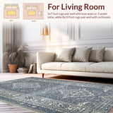 Ultra Soft Area Rug, Non Slip, Stain Resistant, Washable Area Rugs for Living Room, Bedroom, Lightweight Neutral Boho Home Office Carpet(Gray)