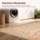 Ultra Soft Area Rug, Non Slip, Stain Resistant, Washable Area Rugs for Living Room, Bedroom, Striking Neutral Abstract Aesthetics(Orange)