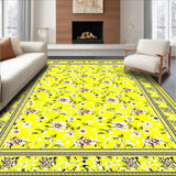 Ultra Soft Area Rug, Non Slip, Stain Resistant, Washable Area Rugs for Living Room, Bedroom, Floral Inspired Yellow Decorative Floor for Homes(Yellow)