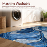Ultra Soft Area Rug, Non Slip, Stain Resistant, Washable Area Rugs for Living Room, Bedroom, Dynamic Symmetrical Pattern Accents(Blue)