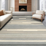 Ultra Soft Area Rug, Non Slip, Stain Resistant, Washable Area Rugs for Living Room, Bedroom, Timeless Elegant Textured Lines(Beige)