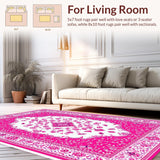 Ultra Soft Area Rug, Non Slip, Stain Resistant, Washable Area Rugs for Living Room, Bedroom, Lively Soft Pink Whirl Patterns(Pink)