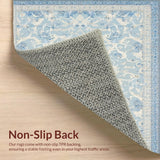 Ultra Soft Area Rug, Non Slip, Stain Resistant, Washable Area Rugs for Living Room, Bedroom, Sophisticated Knot Bow Rug Blue Decorative Mat with Refined Ribbon Design(Blue)