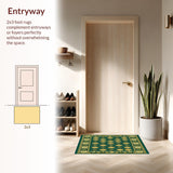 Ultra Soft Area Rug, Non Slip, Stain Resistant, Washable Area Rugs for Living Room, Bedroom, Modern Abstract Beige/Black Animal Print(Green)