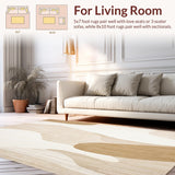 Ultra Soft Area Rug, Non Slip, Stain Resistant, Washable Area Rugs for Living Room, Bedroom, Abstract Beige Area Pair Comfort Standing Mat Non Slip(Beige)
