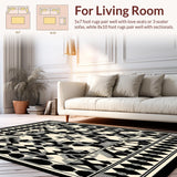 Ultra Soft Area Rug, Non Slip, Stain Resistant, Washable Area Rugs for Living Room, Bedroom, Unique Abstract Sonoma in Black/Beige(Beige)