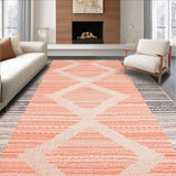 Ultra Soft Area Rug, Non Slip, Stain Resistant, Washable Area Rugs for Living Room, Bedroom, Fresh Coastal Striped Appeal(Orange)