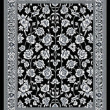 Ultra Soft Area Rug, Non Slip, Stain Resistant, Washable Area Rugs for Living Room, Bedroom, Reversible Floral Black Outdoor RV Camping Mat(Black)