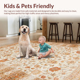 Ultra Soft Area Rug, Non Slip, Stain Resistant, Washable Area Rugs for Living Room, Bedroom, Charming Neutral Trellis Composition(Beige)