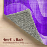 Ultra Soft Area Rug, Non Slip, Stain Resistant, Washable Area Rugs for Living Room, Bedroom, Chic Artistic Abstract Waves(Purple)