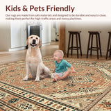 Ultra Soft Area Rug, Non Slip, Stain Resistant, Washable Area Rugs for Living Room, Bedroom, Whimsical Boho Inspired Pattern(Orange)