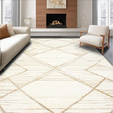 Ultra Soft Area Rug, Non Slip, Stain Resistant, Washable Area Rugs for Living Room, Bedroom, Desert Serenity Beige Area Subtle Boho Geometric Cream(Beige)