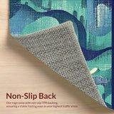 Ultra Soft Area Rug, Non Slip, Stain Resistant, Washable Area Rugs for Living Room, Bedroom, Nautical Sea Monster Rug: Playful Ocean Themed Carpet(Blue)