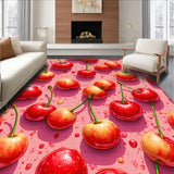 Ultra Soft Area Rug, Non Slip, Stain Resistant, Washable Area Rugs for Living Room, Bedroom, Quirky Cherry Inspired Rug(Red)