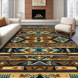 Ultra Soft Area Rug, Non Slip, Stain Resistant, Washable Area Rugs for Living Room, Bedroom, Artisan Crafted Rustic Patterned Weave(Brown)