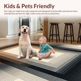 Ultra Soft Area Rug, Non Slip, Stain Resistant, Washable Area Rugs for Living Room, Bedroom, Elegant Contemporary Pattern Mix(Beige)