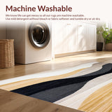 Ultra Soft Area Rug, Non Slip, Stain Resistant, Washable Area Rugs for Living Room, Bedroom, Desert Oasis Textured Area Dune Shadow Collection(Gray)