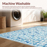 Ultra Soft Area Rug, Non Slip, Stain Resistant, Washable Area Rugs for Living Room, Bedroom, Preppy Bow Area Rug: Chic Blue Bowknot Design(Blue)
