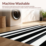 Ultra Soft Area Rug, Non Slip, Stain Resistant, Washable Area Rugs for Living Room, Bedroom, Stylish Modern Geometric Lines(Black)