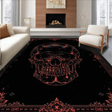 Ultra Soft Area Rug, Non Slip, Stain Resistant, Washable Area Rugs for Living Room, Bedroom, Mysterious Grunge Skull Pattern(Black)