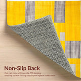 Ultra Soft Area Rug, Non Slip, Stain Resistant, Washable Area Rugs for Living Room, Bedroom, Chic Lattice Pattern in Yellow(Yellow)