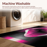 Ultra Soft Area Rug, Non Slip, Stain Resistant, Washable Area Rugs for Living Room, Bedroom, Elegant Monochrome Wave Pattern(Pink)