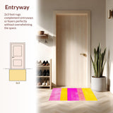 Ultra Soft Area Rug, Non Slip, Stain Resistant, Washable Area Rugs for Living Room, Bedroom, Radiant Youthful Nature Elements(Yellow)